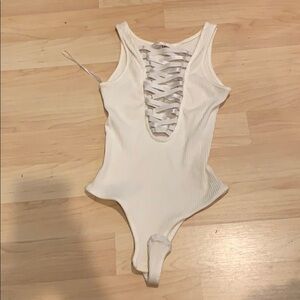 Into laced bodysuit size small cream
